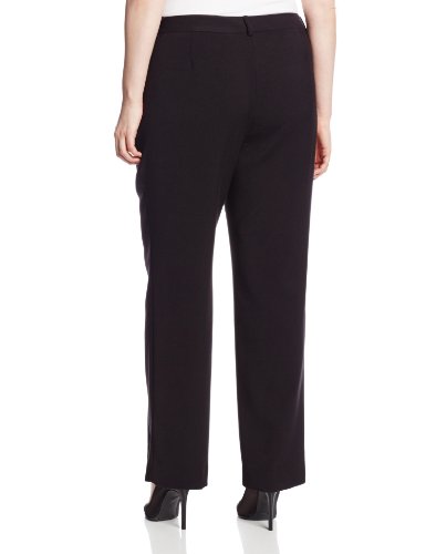 Anne Klein Women's Plus-Size Straight Leg Pant with Zip Pocket, Black ...