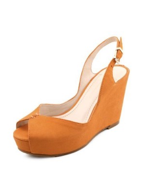 BCBGeneration-Tashaa-Womens-Size-10-Orange-Nubuck-Leather-Wedges-Heels-Shoes-0