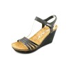 DKNY-Maura-Womens-Size-8-Black-Leather-Wedge-Sandals-Shoes-0