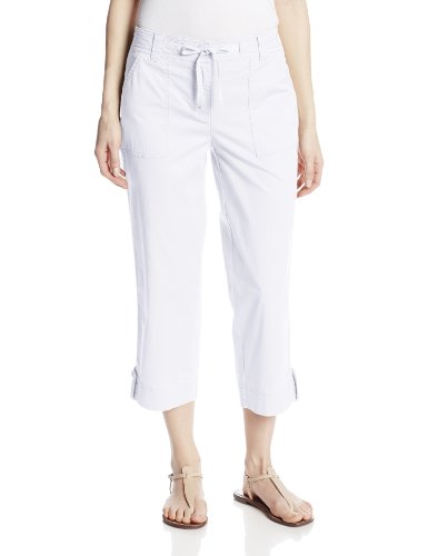 Jones New York Women's Cropped Cargo Pant, White, 6 - Top Fashion Web