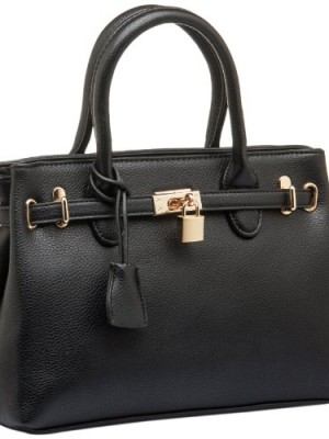MG-Collection-HESSA-Black-Dcor-Lock-Office-Tote-Handbag-0