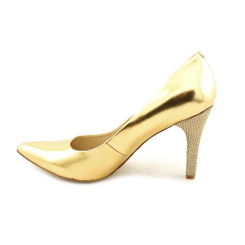 Nine West Gwendle Womens Size 9 Gold Leather Pumps Heels Shoes UK 7 ...
