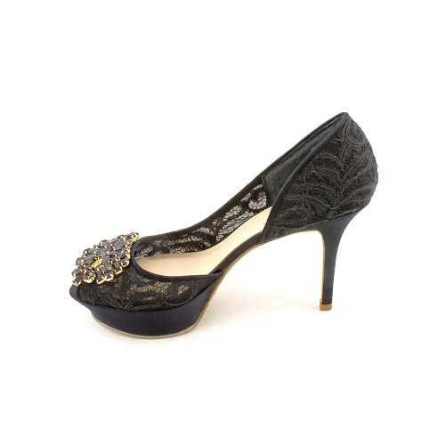 Nine West Jaquita Womens Size 7 Black Fabric Platforms Heels Shoes ...