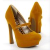 Qupid-Womens-Mary-Janes-Shoes-High-Heel-Pumps-Platform-Chunky-Sandals-Mustard-Velvet-Suede-7-M-US-0