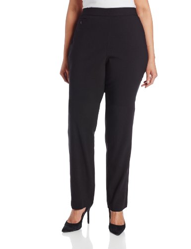 Sag Harbor Women's Plus-Size Millenium Pull On Pant with Slim Panel and ...