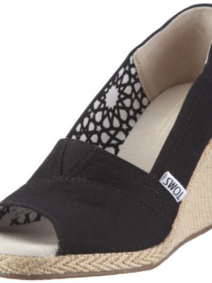 Toms-Womens-Fall-Wedges-Shoes-In-Black-Canvas-Size-5BM-US-Womens-Color-Black-Canvas-0