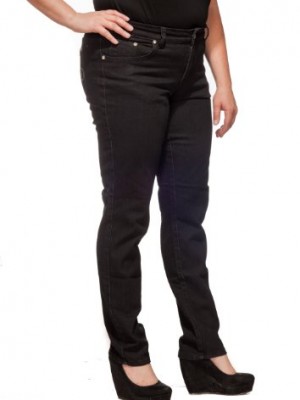 Womens-Black-Plus-Sized-Stretch-Denim-Jeans-with-Decorative-Pockets-by-Gazoz-Size-16-0