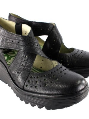 Womens-Fly-London-Yepe-Cross-Strap-Wedge-Heel-Summer-Work-Sandals-Shoes-Black-9-0