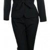 Womens-Pinstripe-Pocket-Self-Belt-Pant-Suit-Set-14P-NavyWhite-0