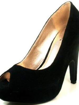 Womens-Qupid-Roshay-04-Black-Suede-Peep-Toe-Wedge-High-Heel-Pumps-Shoes-Black-SV-75-0