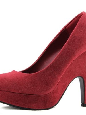 Womens-Qupid-Royshay-01-Red-Suede-Wedge-High-Heel-Pumps-Shoes-Red-6-0