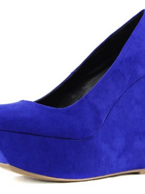 Womens-Qupid-Taken-01-Cobalt-Blue-Velvet-Wedges-High-Heel-Shoes-Blue-8-0
