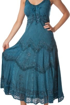 Aa4012-Stonewashed-Rayon-Embroidered-Adjustable-Spaghetti-Straps-Long-Dress-Various-Colors-Sizes-Steel-Bluelxl-0