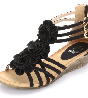 Alexis-Leroy-Women-Fashion-T-straps-Buckle-Sandal-Black-Size-85-0
