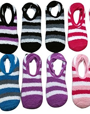 12-Pairs-Of-excell-Womens-Striped-Fuzzy-Slipper-Socks-With-Gripper-Bottom-Size-9-11-0