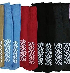 12-Pairs-of-excell-Womens-Diabetic-Medical-Non-Skid-Slipper-Socks-Size-9-11-0