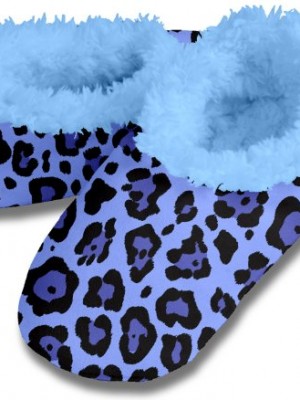 170-452B-Crazy-Cheetah-Blue-Snoozies-Fleece-Lined-Womens-Footies-Small-0