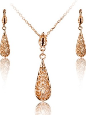 18k-Gold-Plated-Antique-Style-Tear-Drop-Filigree-Floral-Pendant-Necklace-and-Earring-Click-top-Hook-Set-S76-0