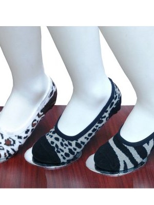 3-Pairs-Zebra-Leopard-Womens-Foot-Cover-Liner-Outer-Slipper-Socks-Size-9-11-Medium-0