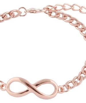 3-Pieces-of-Rose-Goldtone-Infinity-Symbol-with-Cuban-Link-Chain-9-Inch-Bracelet-0