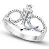 925-Sterling-Silver-Anchor-Rope-Nautical-Band-Ring-Sz-7-0