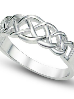 925-Sterling-Silver-Celtic-Knot-Band-Ring-Sz-10-0