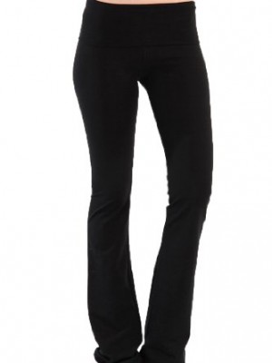 AS-Basic-Foldover-Waist-Stretch-Yoga-Pants-Long-Tracksuit-Pants-Black-Medium-0