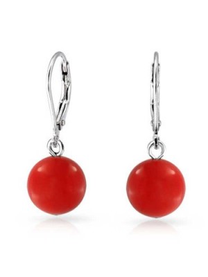 Bling-Jewelry-Sterling-Silver-Leverback-Gemstone-Red-Coral-Dangle-Drop-Earrings-0