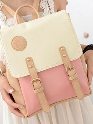 Coofit-Vintage-Casual-Womens-Backpack-School-Bag-Fashion-Travel-Pu-Leather-Handbag-Pink-0