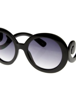 Designer-Oversized-High-Fashion-Sunglasses-w-Baroque-Swirl-Arms-Black-0