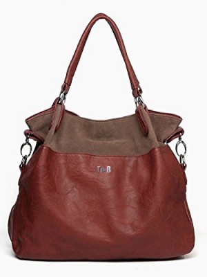 EcoCity-Womens-Classic-Fashion-Tote-Handbag-Leather-Shoulder-Bag-Perfect-Large-Tote-Handbag-Purse-with-Shoulder-Strap-Brown-0