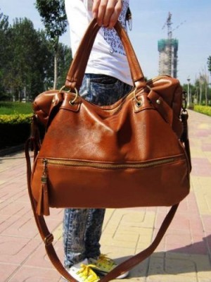 Eforlife-Brown-Lady-Korean-Hobo-Pu-Tassel-Leather-Handbag-Shoulder-Bag-Large-Capacity-New-0