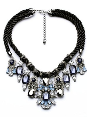 Fun-Daisy-Black-Weave-Lady-Women-Elegant-Handmade-Jewelry-Fashion-Necklace-xl00872-0