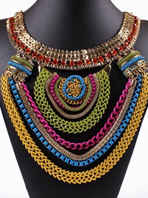 Funky-Ethnic-Tribal-Colorful-Multiple-Chain-Bib-Choker-Statement-Collar-Necklace-0