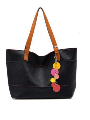 KERAL-Women-Shoulder-Bags-Totes-Hobo-Handbag-Chain-Pendants-Sweet-Cute-Color-Black-0