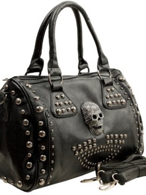 MG-Collection-HOWEA-Trendy-Black-3D-Devil-Skull-Studded-Doctor-Style-Handbag-0