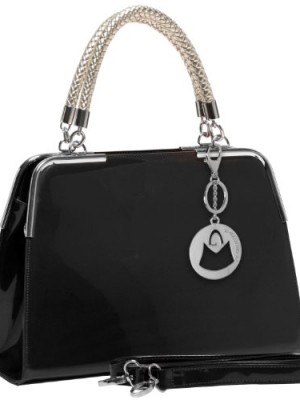 MG-Collection-MATANA-Black-Trendy-PU-Patent-Leather-Doctor-Style-Tote-Purse-0