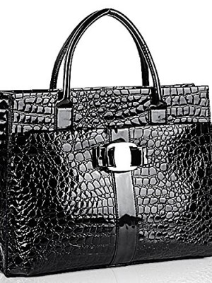 MG-Collection-MAXX-Black-High-Gloss-Crocodile-Print-Office-Tote-Briefcase-0