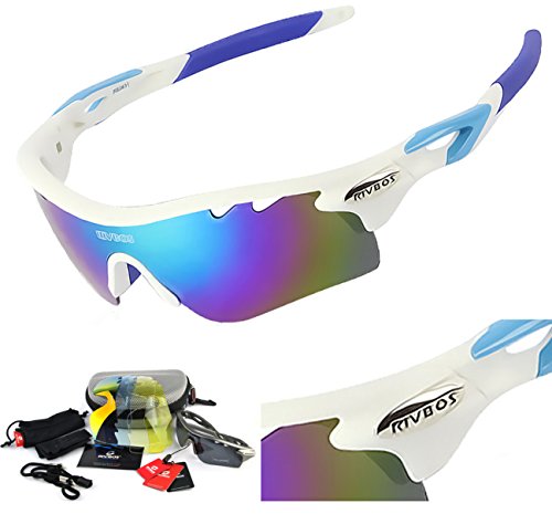 RIVBOS 801 POLARIZED Sports Sunglasses with 5 Interchangeable Lenses ...