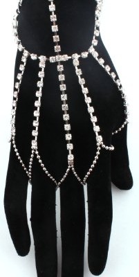 Silvertone-Iced-Out-Single-Row-with-Links-Hand-Chain-Body-Jewelry-0