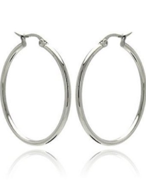 Stainless-Steel-Womens-Circle-Polished-Shiny-Hoop-Earrings-Thickness-21-mm-and-Measurement18mm-0