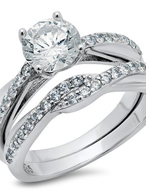Sterling-Silver-925-Round-Brilliant-Cut-Cubic-Zirconia-CZ-Engagement-Ring-Sz-10-0