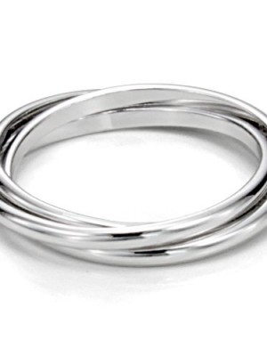 Sterling-Silver-Triple-Interlocked-Rolling-High-Polish-Plain-Dome-Tarnish-Resistant-Wedding-Band-Ring-Nickel-Free-Sz-10-0