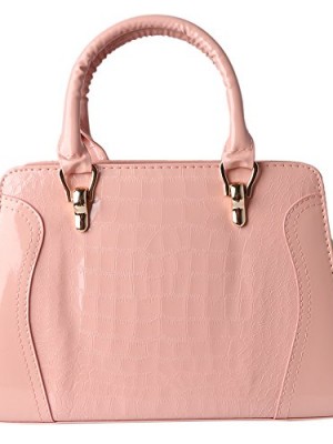 VonFon-Bag-Work-Place-Crocodile-Pattern-PU-Leather-Handbag-Pink-0