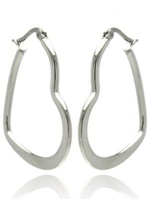 Womens-Heart-Shape-Hoop-Earrings-Stainless-Steel-0