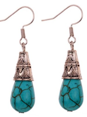Yazilind-Jewelry-Amazing-Tibetan-Silver-Green-Waterdrop-Rimous-Turquoise-Dangle-Earrings-for-Women-0