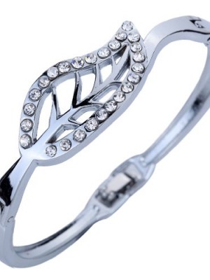 Yazilind-Jewelry-Fashion-Silver-Plated-Cute-Leaf-Carve-Crystal-Charming-Bangle-Bracelet-Women-22-0