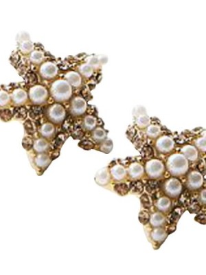 Yazilind-Jewelry-Korean-Style-Pentagram-With-Full-Pearl-Craystal-Stud-Earrings-for-Women-Gift-Idea-0