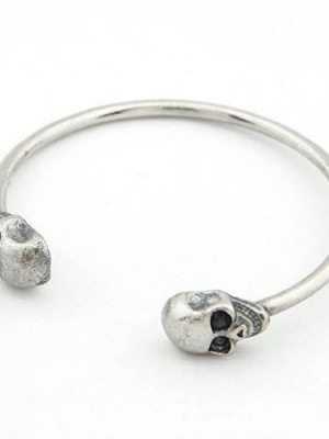 Yazilind-Jewelry-Silver-Plated-Bracelet-Skull-Shape-Cuff-Bangles-Bracelet-for-Women-Gift-Idea-0