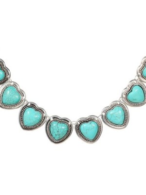 Yazilind-On-Sale-Tibetan-Sliver-Loving-Heart-Turquoise-Collar-Necklace-Girls-0